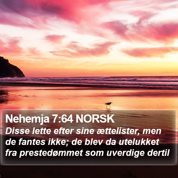 Nehemja 7:64 NORSK Bible Study