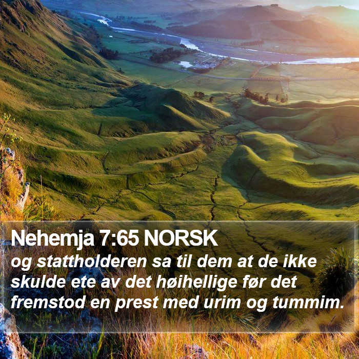 Nehemja 7:65 NORSK Bible Study