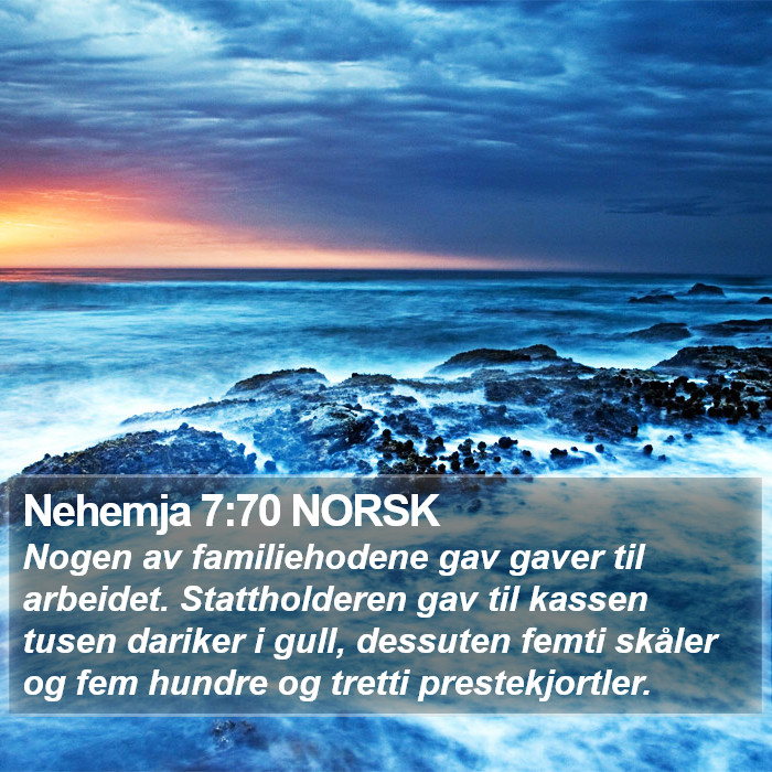 Nehemja 7:70 NORSK Bible Study