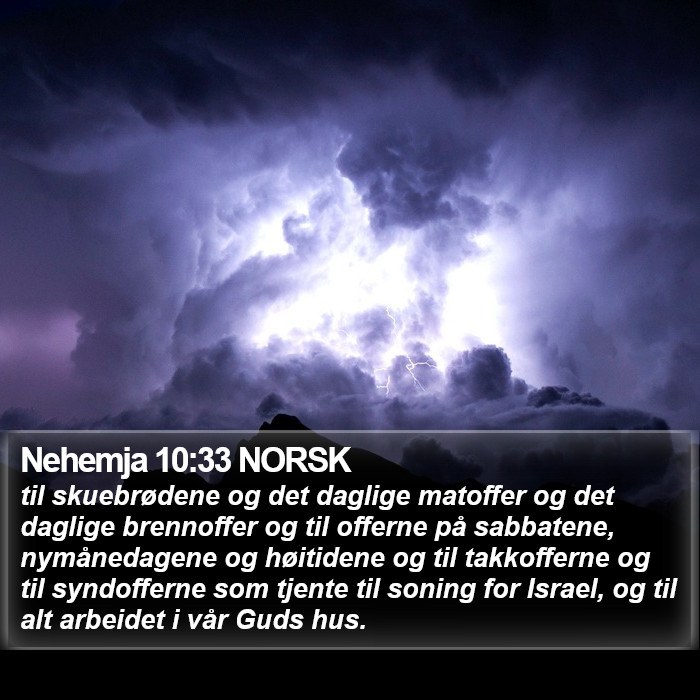 Nehemja 10:33 NORSK Bible Study