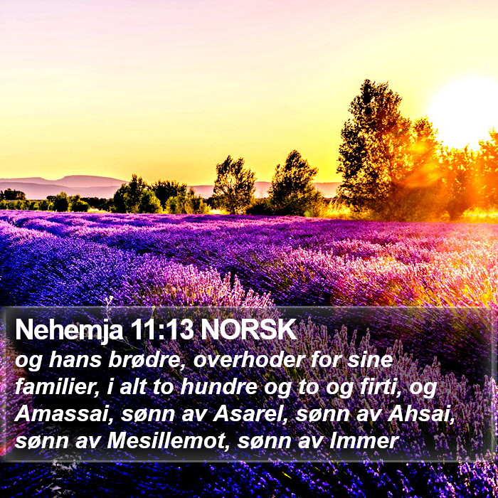 Nehemja 11:13 NORSK Bible Study