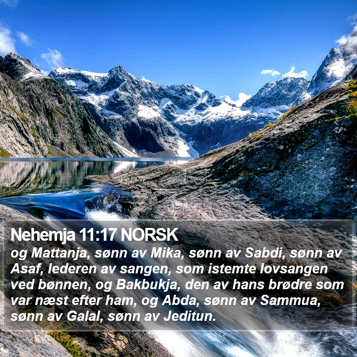 Nehemja 11:17 NORSK Bible Study