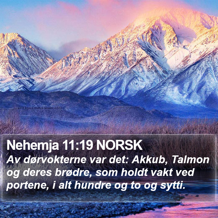 Nehemja 11:19 NORSK Bible Study