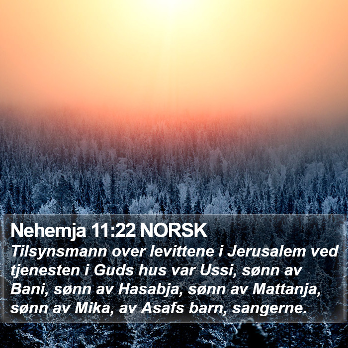 Nehemja 11:22 NORSK Bible Study