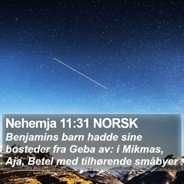 Nehemja 11:31 NORSK Bible Study