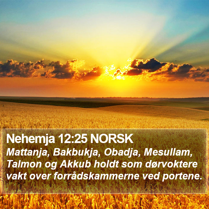 Nehemja 12:25 NORSK Bible Study