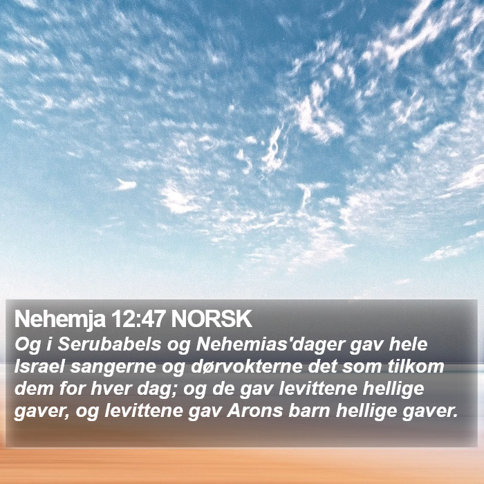 Nehemja 12:47 NORSK Bible Study