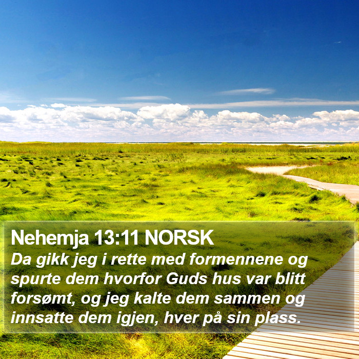 Nehemja 13:11 NORSK Bible Study