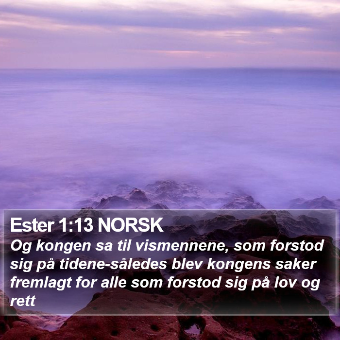 Ester 1:13 NORSK Bible Study