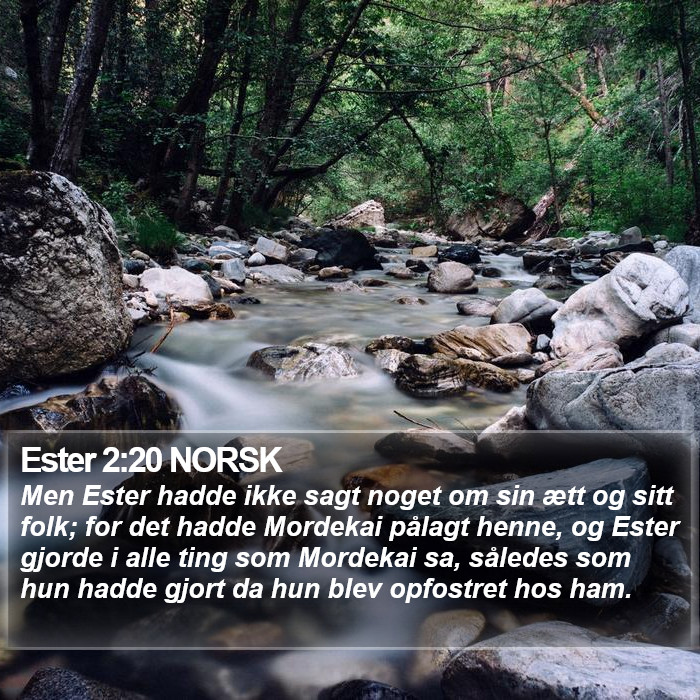 Ester 2:20 NORSK Bible Study