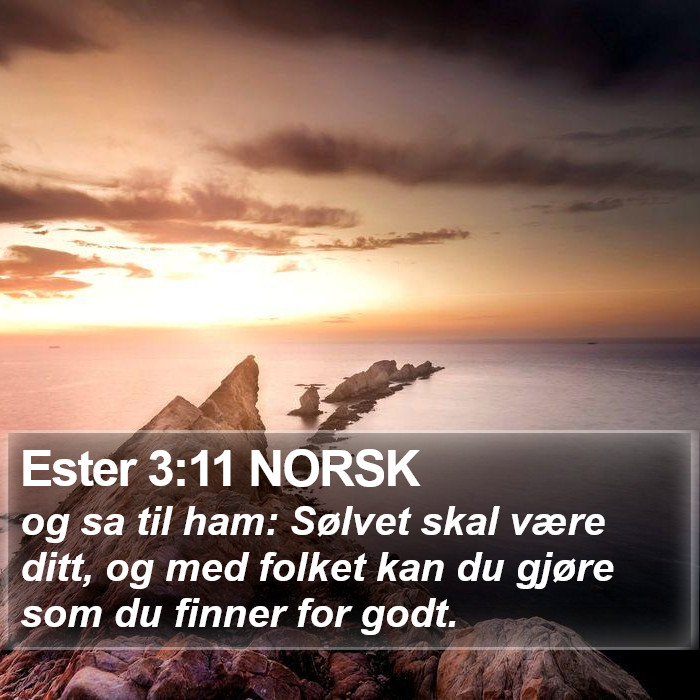 Ester 3:11 NORSK Bible Study