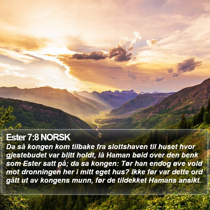 Ester 7:8 NORSK Bible Study