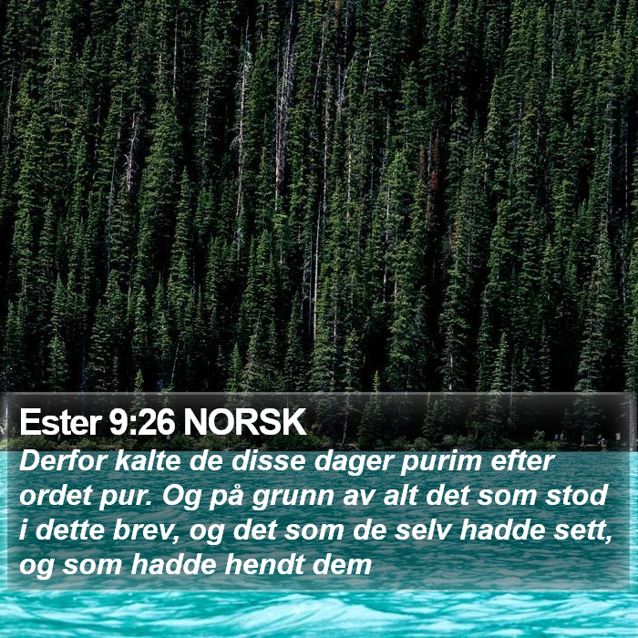 Ester 9:26 NORSK Bible Study