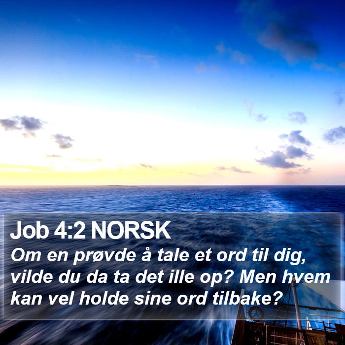 Job 4:2 NORSK Bible Study