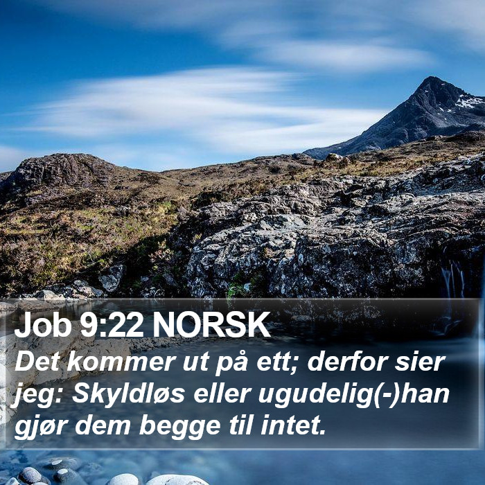 Job 9:22 NORSK Bible Study