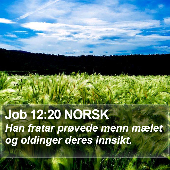 Job 12:20 NORSK Bible Study