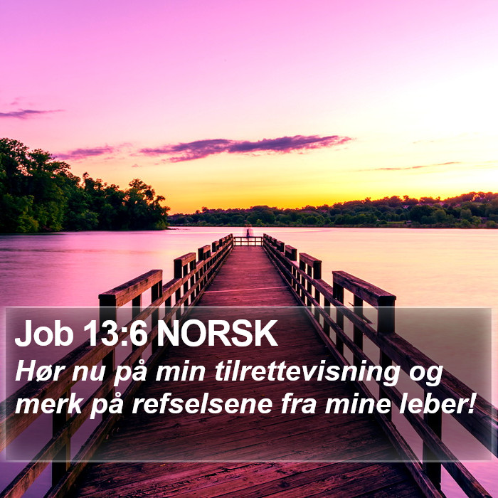 Job 13:6 NORSK Bible Study