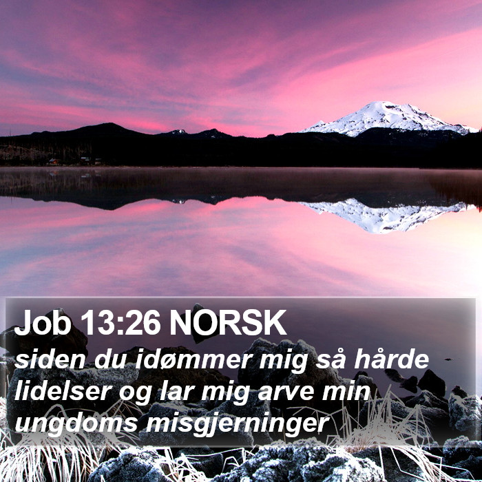 Job 13:26 NORSK Bible Study