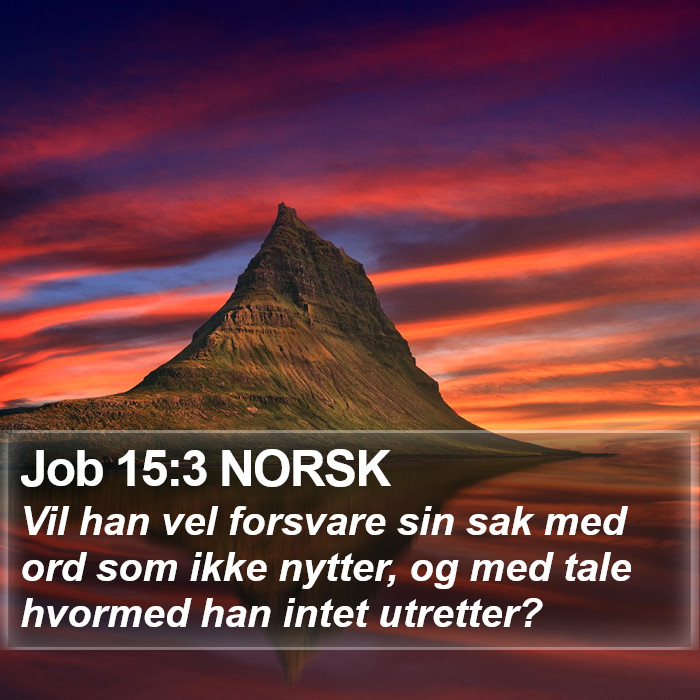 Job 15:3 NORSK Bible Study