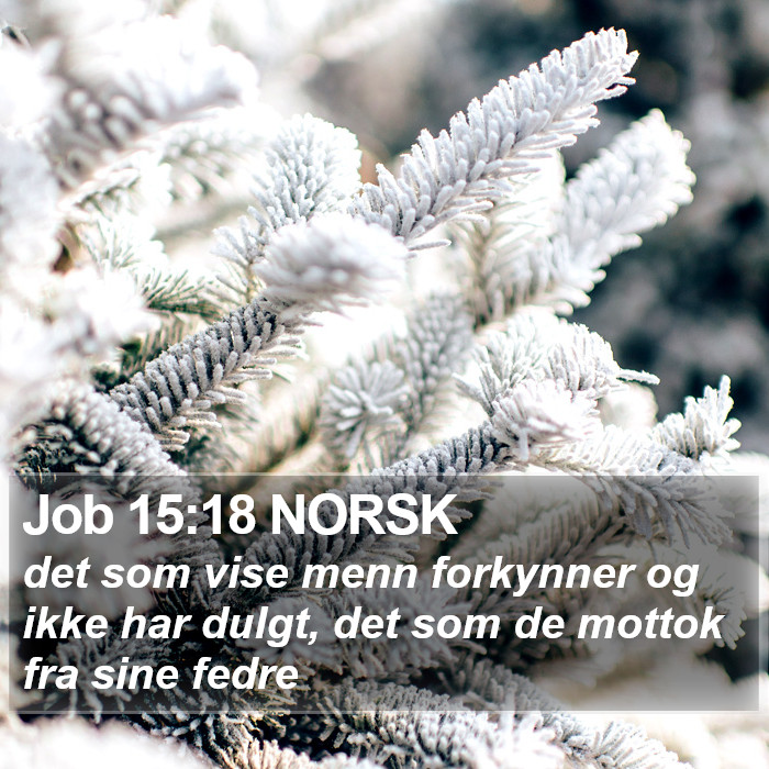 Job 15:18 NORSK Bible Study