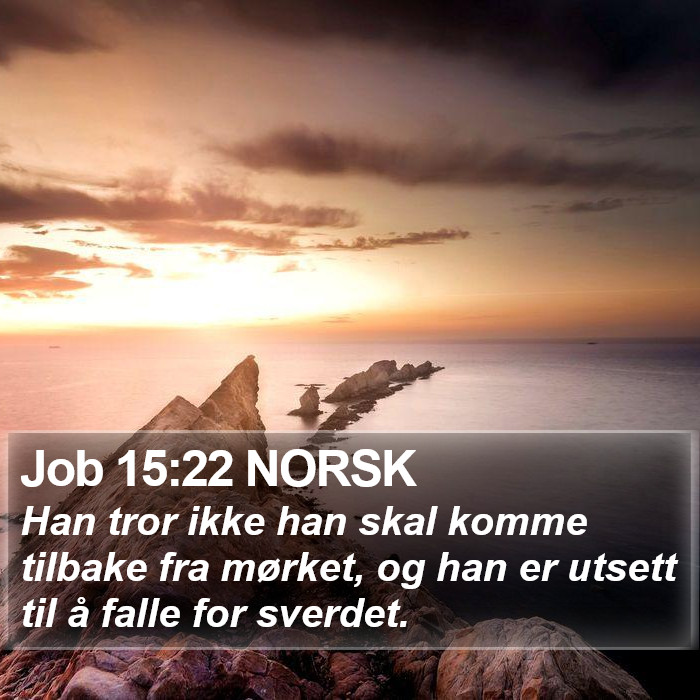 Job 15:22 NORSK Bible Study