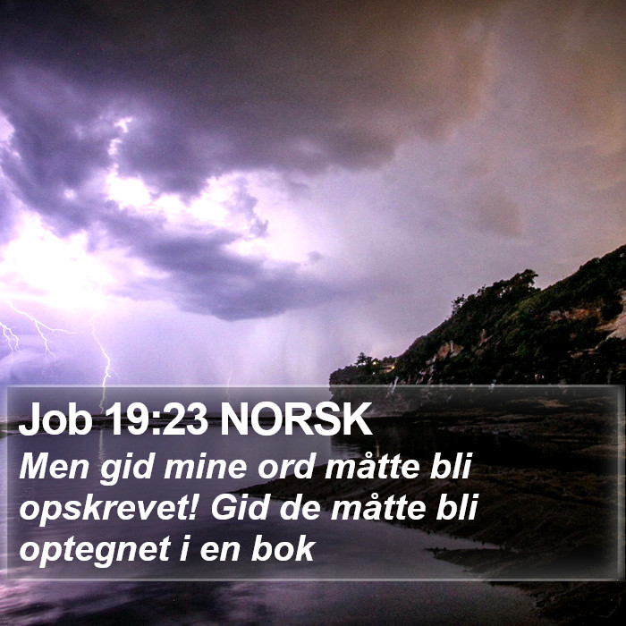 Job 19:23 NORSK Bible Study