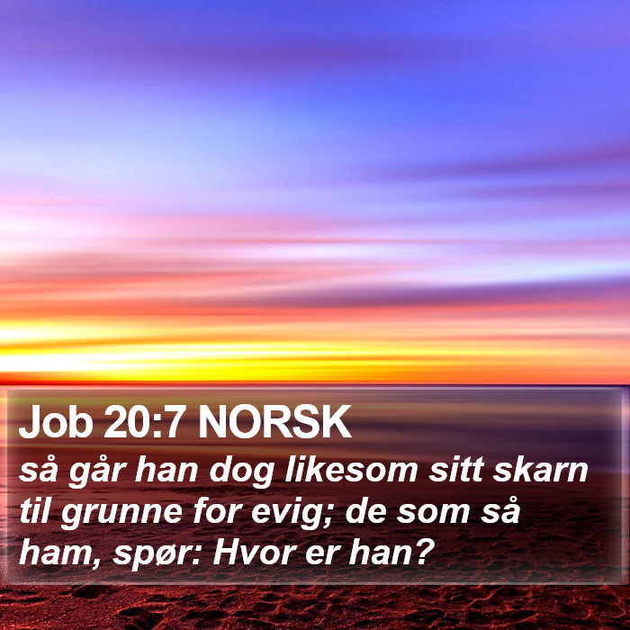 Job 20:7 NORSK Bible Study