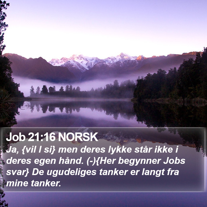 Job 21:16 NORSK Bible Study