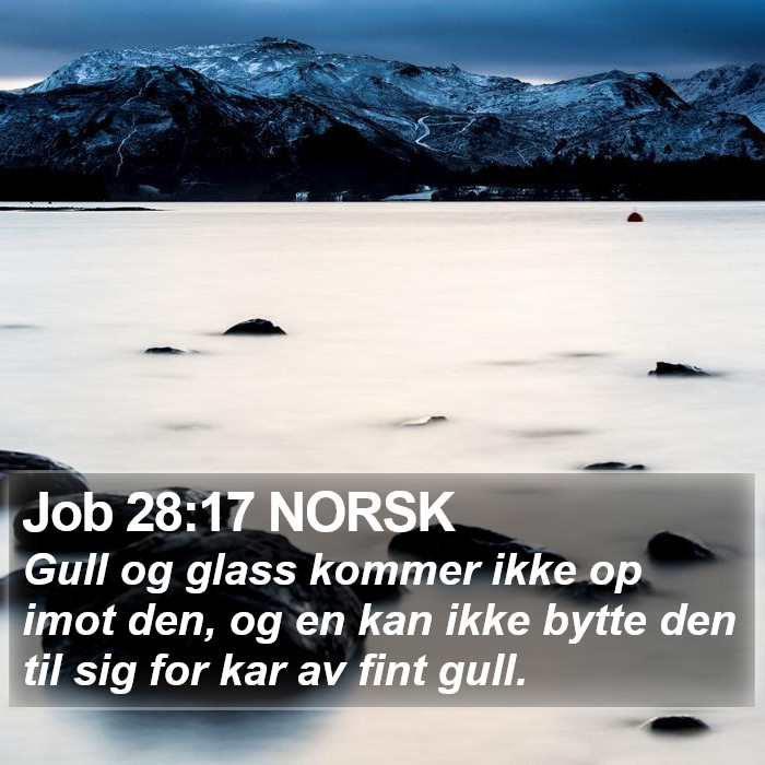 Job 28:17 NORSK Bible Study