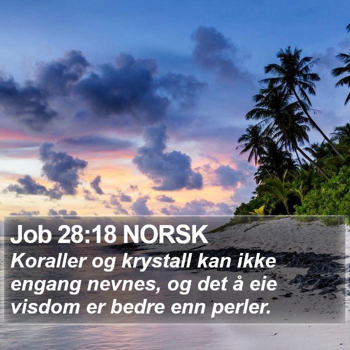 Job 28:18 NORSK Bible Study