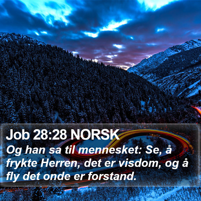 Job 28:28 NORSK Bible Study