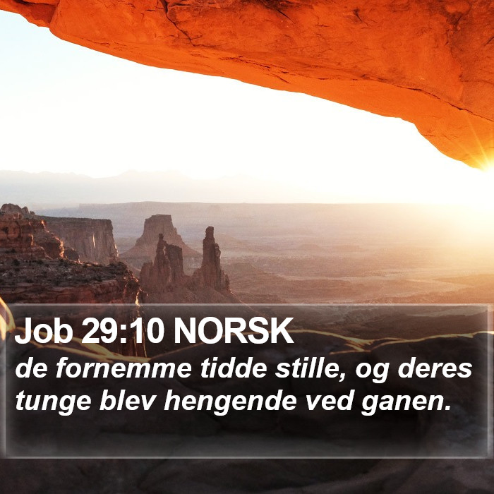 Job 29:10 NORSK Bible Study