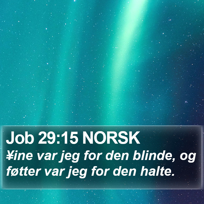 Job 29:15 NORSK Bible Study