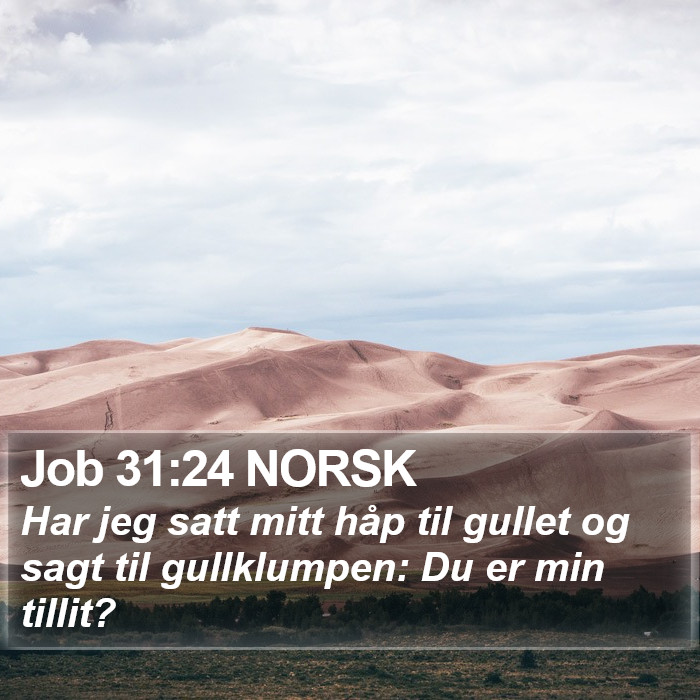 Job 31:24 NORSK Bible Study