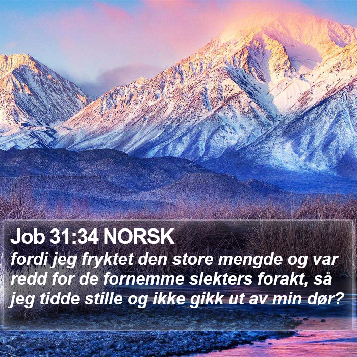 Job 31:34 NORSK Bible Study