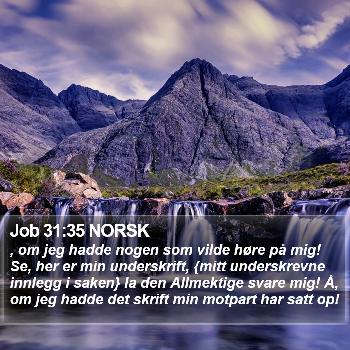 Job 31:35 NORSK Bible Study