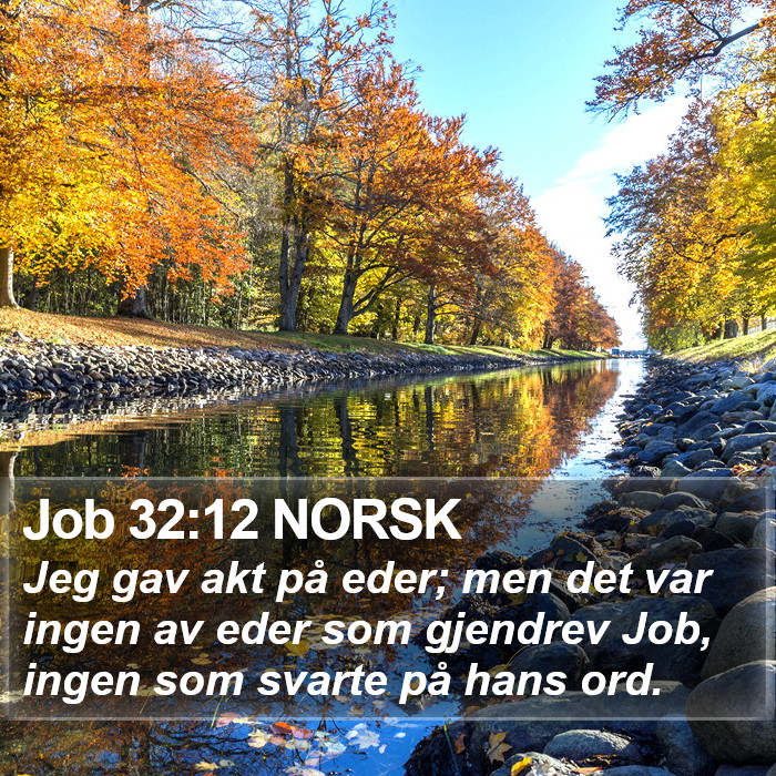 Job 32:12 NORSK Bible Study