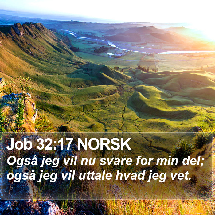 Job 32:17 NORSK Bible Study