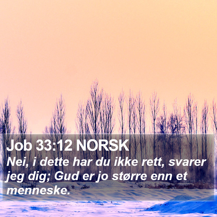Job 33:12 NORSK Bible Study