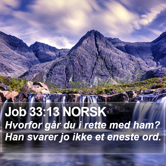 Job 33:13 NORSK Bible Study