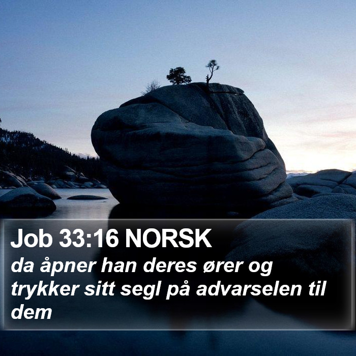 Job 33:16 NORSK Bible Study