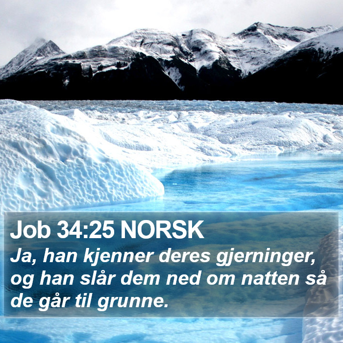 Job 34:25 NORSK Bible Study