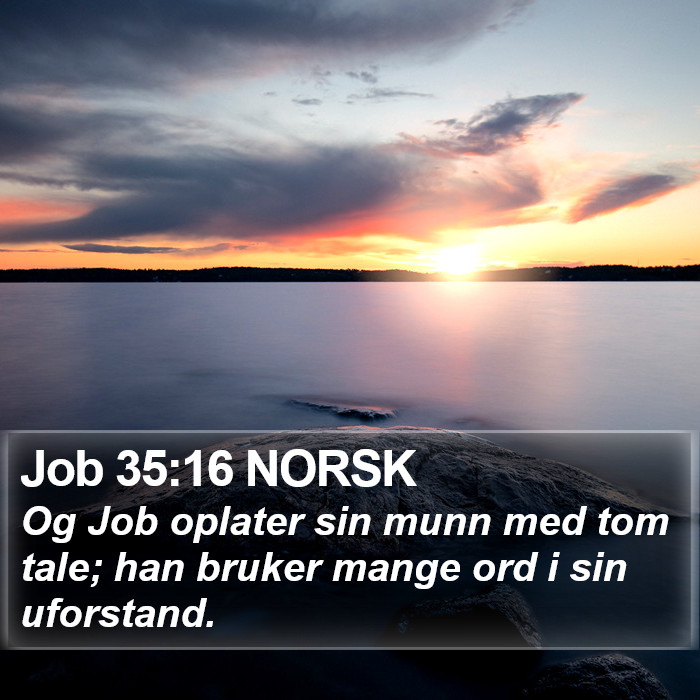 Job 35:16 NORSK Bible Study