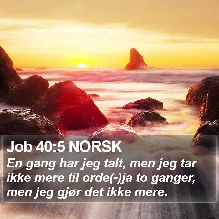 Job 40:5 NORSK Bible Study