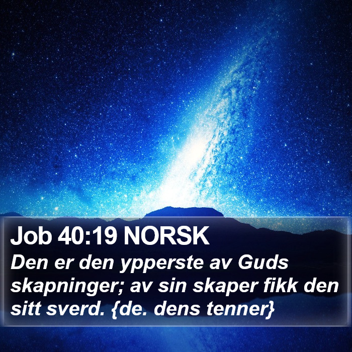 Job 40:19 NORSK Bible Study