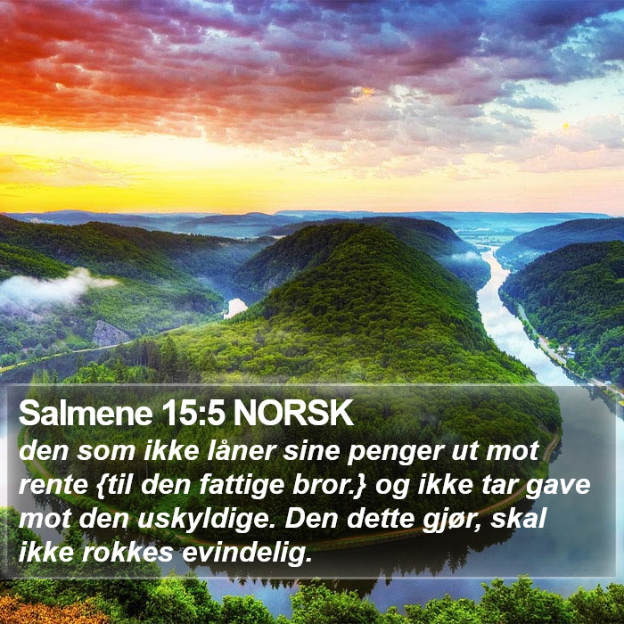 Salmene 15:5 NORSK Bible Study