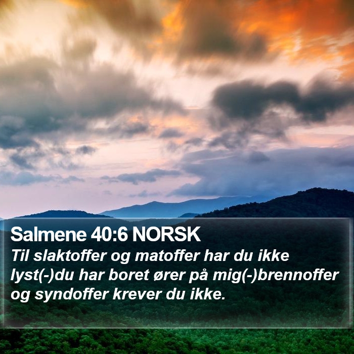 Salmene 40:6 NORSK Bible Study