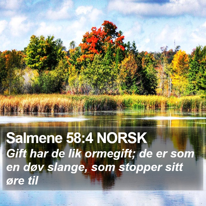 Salmene 58:4 NORSK Bible Study