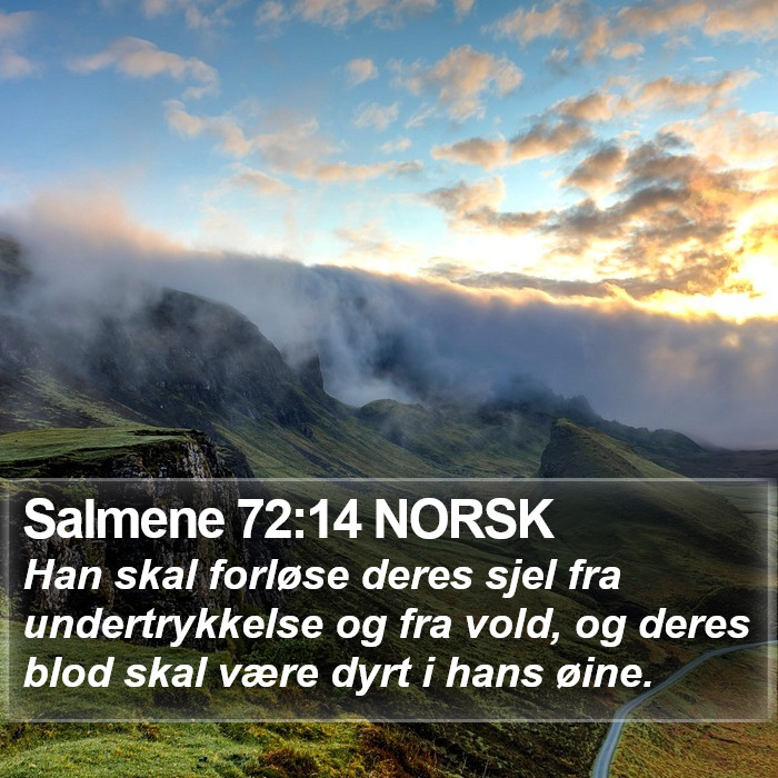 Salmene 72:14 NORSK Bible Study