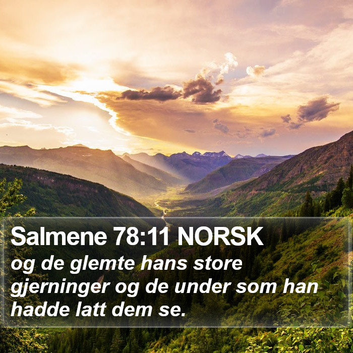 Salmene 78:11 NORSK Bible Study
